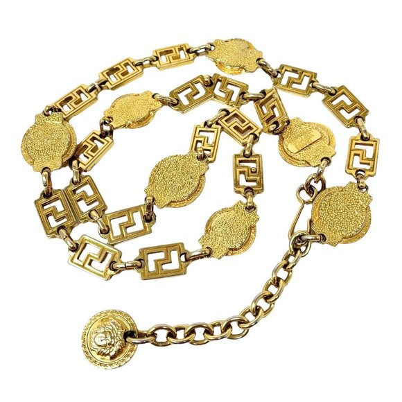 GIANNI VERSACE Vintage Medusa Logo Chain Belt Accessory Gold Metal [103631] - Picture 6 of 10